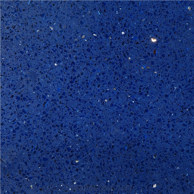 China Artificial Blue Galaxy Engineered Quartz Stone Slabs & Tiles