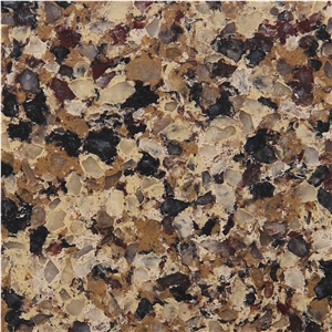 China Artificial Yellow Crystal Engineered Quartz Stone Slabs & Tiles