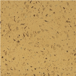 China Artificial Yellow Galaxy Engineered Quartz Stone Slabs & Tiles