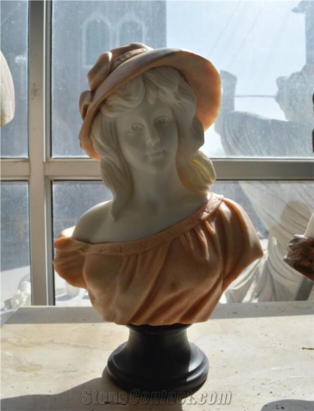Marble Bust Of Gril Carving Statue Sculptures
