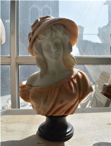 Marble Bust Of Gril Carving Statue Sculptures
