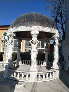 Natural Marble Hand Carved Gazebo Garden Decoration