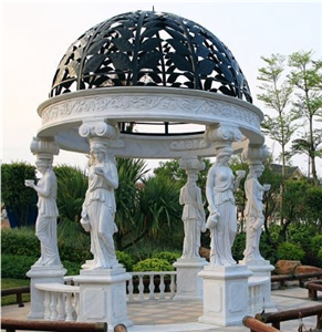 Natural Marble Hand Carved Gazebo Garden Decoration