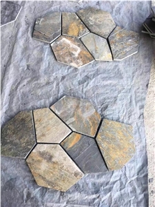 Yellow Rusty Slate Cheap Flagstone Floor Tile