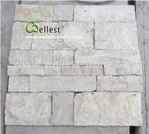 Beige Travertine Mushroom Walling Tile for Indoor Outdoor Decoration