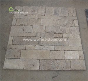 Beige Travertine Mushroom Walling Tile for Indoor Outdoor Decoration