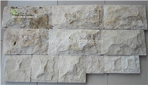 Beige Travertine Mushroom Walling Tile for Indoor Outdoor Decoration
