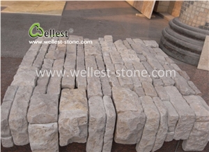 Beige Travertine Mushroom Walling Tile for Indoor Outdoor Decoration