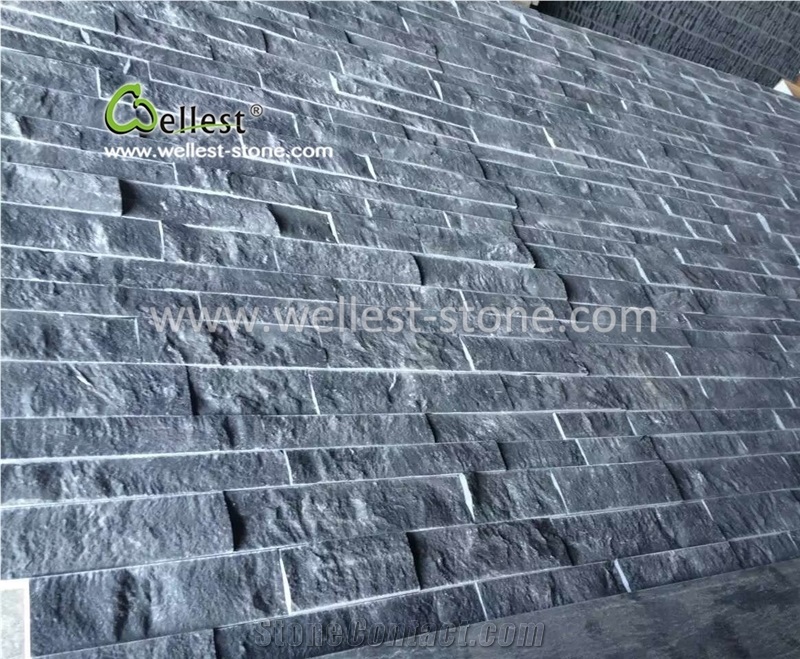 China Shaolin Black Limestone Culture Stone Veneer for Wall Covering