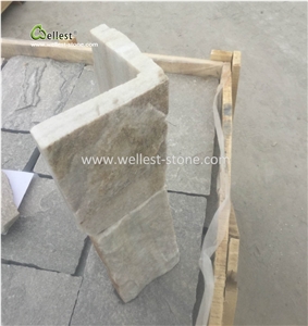 Chinese White Quartzite Mushroom Villa Garden Corner Walling Tile