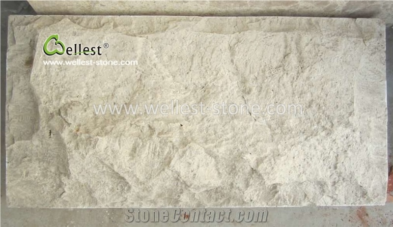Elegant White Beige Travertine Mushroom Villa Wall Cladding Tile