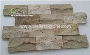 Elegant White Beige Travertine Mushroom Villa Wall Cladding Tile