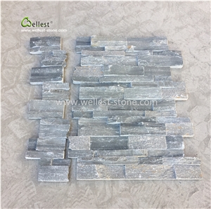Grayish Green Slate Walling Culture Stone Veneer with Adhesive Base