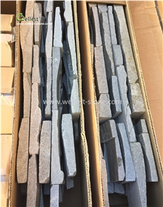 Grayish Green Slate Walling Culture Stone Veneer with Adhesive Base
