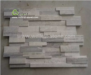 Grey Blue Wood Grain Marble Culture Stone Veneer for Feature Wall