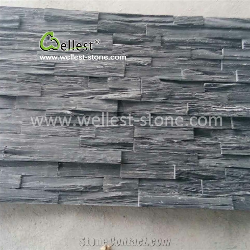 Unique Black Slate Culture Stone Veneer for Wall Corner Siding