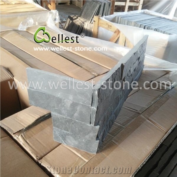 Unique Black Slate Culture Stone Veneer for Wall Corner Siding