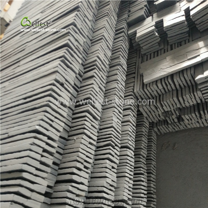 Unique Black Slate Culture Stone Veneer for Wall Corner Siding