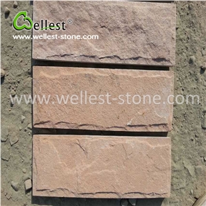 Warm Pink & Orange Sandstone Mushroom Walling Tile for Outdoors