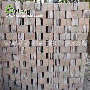 Warm Pink & Orange Sandstone Mushroom Walling Tile for Outdoors