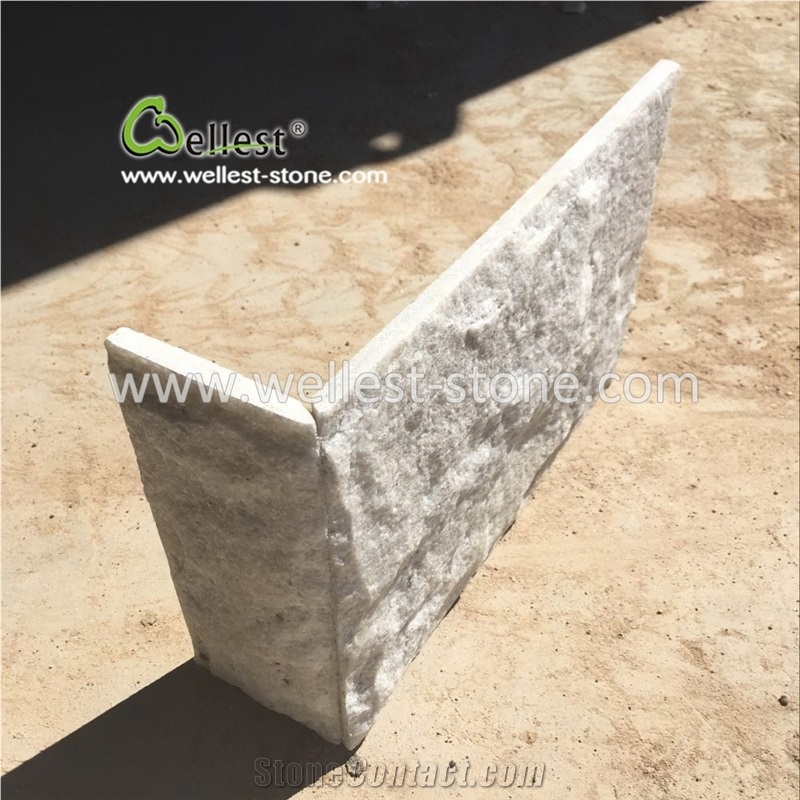 White & Beige Quartzite Mushroom Stone for Villa Garden Wall Cladding