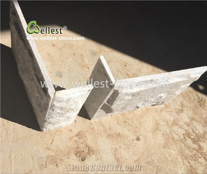 White & Beige Quartzite Mushroom Stone for Villa Garden Wall Cladding