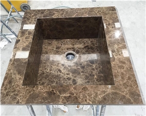 Emperador Marble Farm Sink