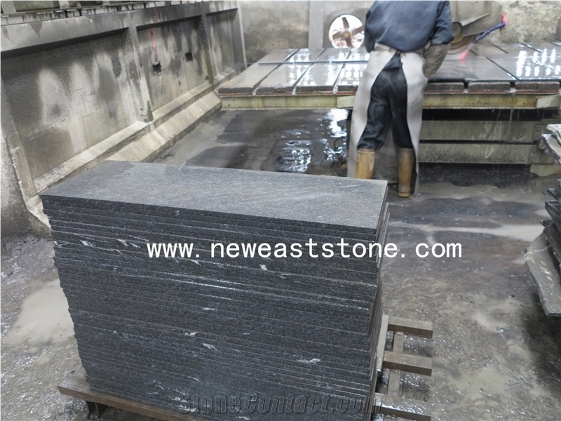 China Jet Mist Black Snow Flake /Snow Leopard Granite Slabs& Tiles