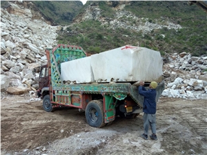 Temple White Marble Block, Pakistan White Marble