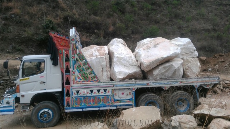 Temple White Marble Block, Pakistan White Marble