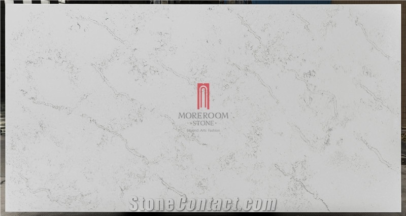 White Stone Quartz Countertops for Kitchen