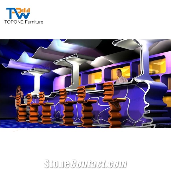 Modern Fancy Design Led Light Night Club Bar Tables/Bar Counters Tops