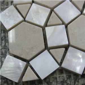 Flower Pattern Shell Mix Marble Mosaic Tile