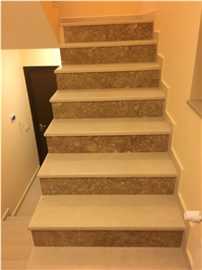 Vratza Beige Limestone Stairs & Steps