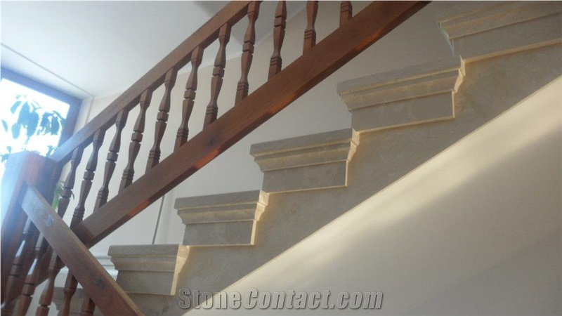 Vratza Beige Limestone Stairs & Steps