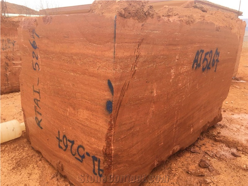 Red Travertine Block, Iran Red Travertine Block