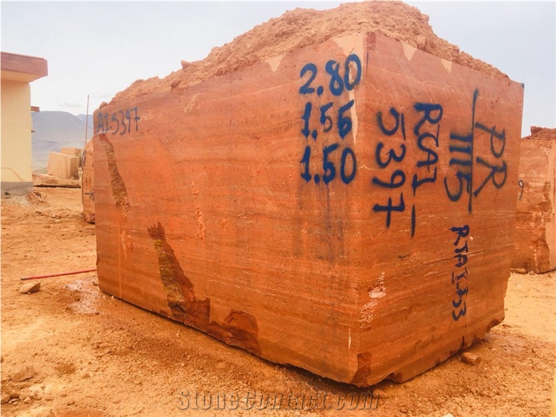 Red Travertine Block, Iran Red Travertine Block