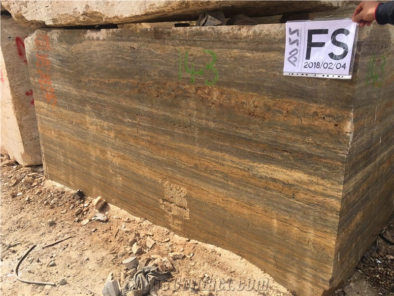 Titanium Travertine Block