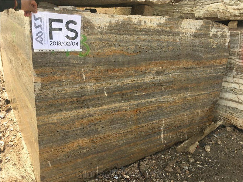 Titanium Travertine Block