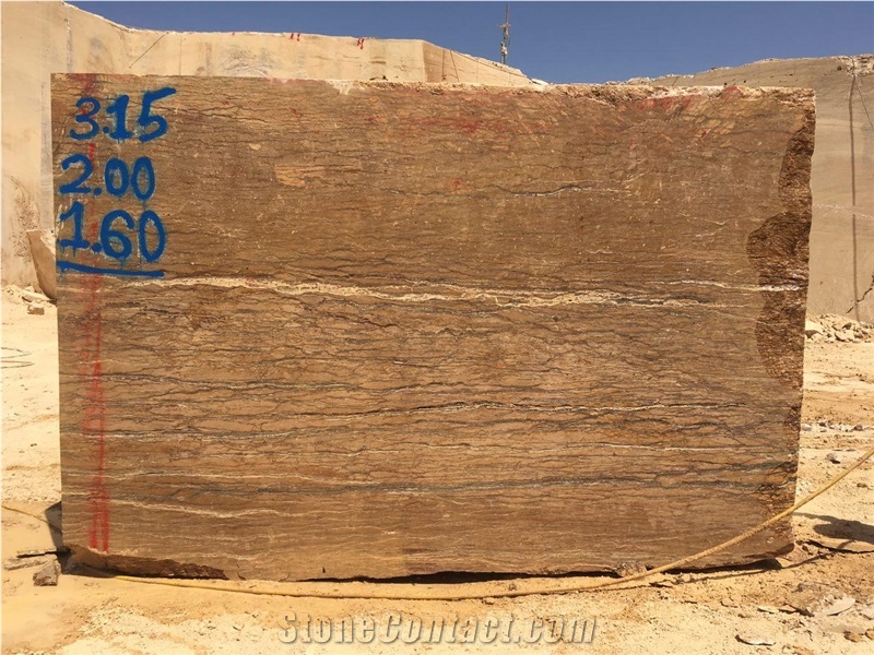 Walnut Travertine Block, Iran Brown Travertine