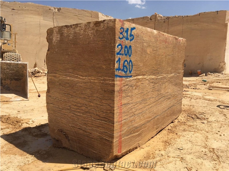 Walnut Travertine Block, Iran Brown Travertine