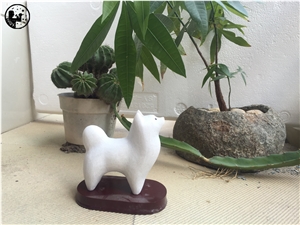 Alabastro Scaglione Alabaster,Lucky Dog,Small Cute Dog Sculpture,Gifts