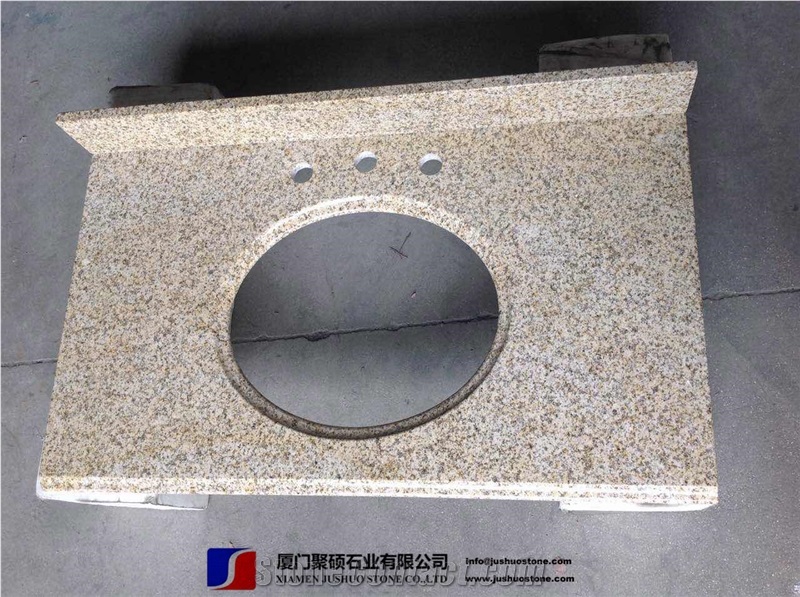 Cheapest G682/G350,Yellow Rust Sunset Gold Granite Vanity Countertops