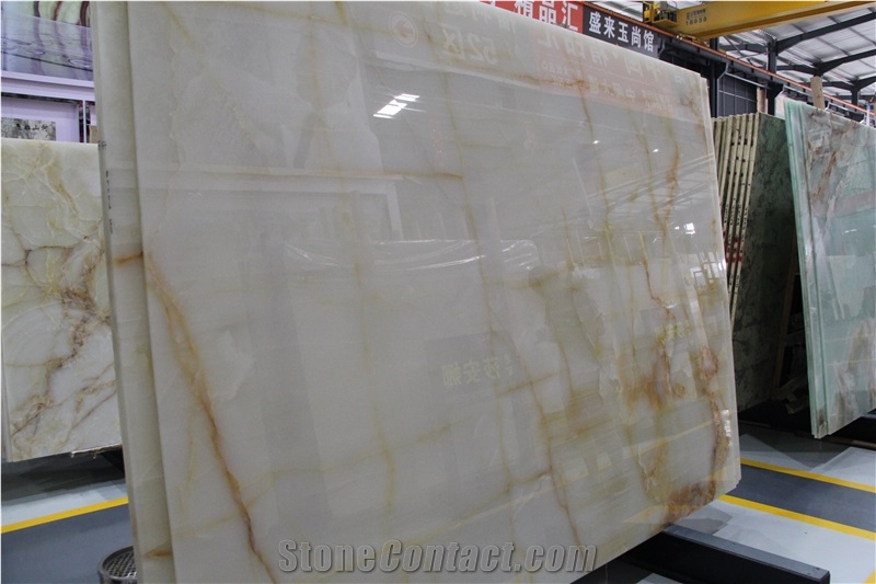 Crystal Pure White Jade,Onyx Stone Flooring,Wall and Covering Tiles
