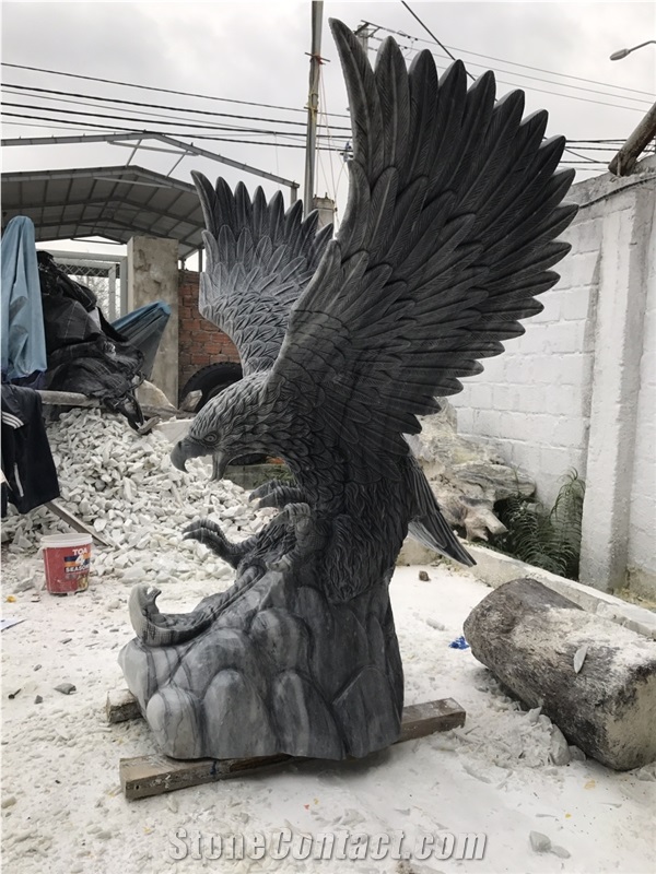 Hand Carved Eagle, Stone Carving Handicraft, Carved Sculpture Natural