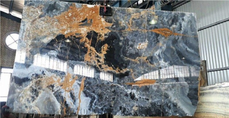Persian Blue Onyx Slabs, Azurro Blue Onyx