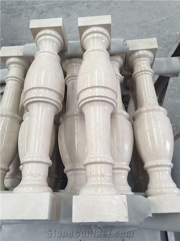 Beige Cream Marble Balustrade & Railings, Beige Cream Marble Banister