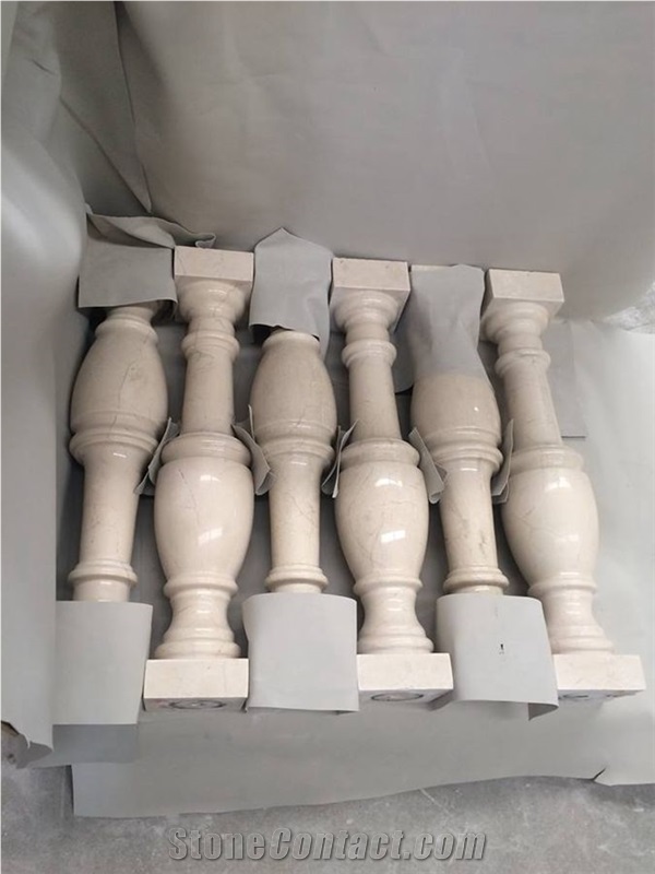 Beige Cream Marble Balustrade & Railings, Beige Cream Marble Banister