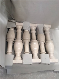 Beige Cream Marble Balustrade & Railings, Beige Cream Marble Banister