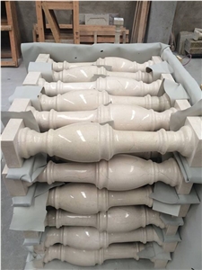 Beige Cream Marble Balustrade & Railings, Beige Cream Marble Banister